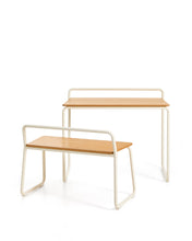 Load image into Gallery viewer, Tinn ash veneer bench with a beige metal structure, 75 cm - image 7