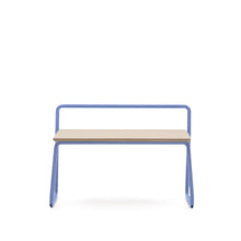 Load image into Gallery viewer, Tinn ash veneer bench with a blue metal structure, 75 cm
