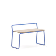 Load image into Gallery viewer, Tinn ash veneer bench with a blue metal structure, 75 cm - image 3