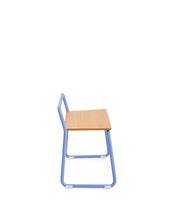 Load image into Gallery viewer, Tinn ash veneer bench with a blue metal structure, 75 cm - image 5