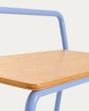 Load image into Gallery viewer, Tinn ash veneer bench with a blue metal structure, 75 cm - image 9