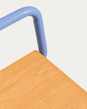 Load image into Gallery viewer, Tinn ash veneer bench with a blue metal structure, 75 cm - image 10
