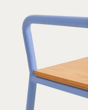 Load image into Gallery viewer, Tinn ash veneer bench with a blue metal structure, 75 cm - image 11