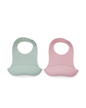 Load image into Gallery viewer, Lili set of two bibs in pink and turquoise silicone - image 2