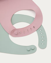 Load image into Gallery viewer, Lili set of two bibs in pink and turquoise silicone - image 7