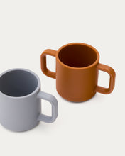 Load image into Gallery viewer, Lili set of two cups in orange and blue silicone - image 5