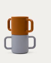 Load image into Gallery viewer, Lili set of two cups in orange and blue silicone - image 6