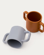 Load image into Gallery viewer, Lili set of two cups in orange and blue silicone - image 7