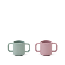 Load image into Gallery viewer, Lili set of two cups in pink and turquoise silicone