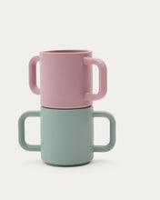 Load image into Gallery viewer, Lili set of two cups in pink and turquoise silicone - image 7