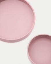 Load image into Gallery viewer, Lili plate and bowl set in pink silicone - image 8