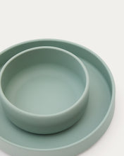 Load image into Gallery viewer, Lili plate and bowl set in turquoise silicone - image 7