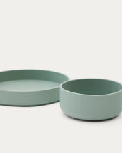 Load image into Gallery viewer, Lili plate and bowl set in turquoise silicone - image 8