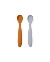 Load image into Gallery viewer, Lili set of two spoons in orange and blue silicone - image 2