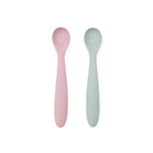 Load image into Gallery viewer, Lili set of two spoons in pink and turquoise silicone