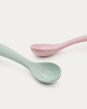 Load image into Gallery viewer, Lili set of two spoons in pink and turquoise silicone - image 7