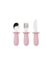 Load image into Gallery viewer, Lili knife, fork and spoon set in blue silicone - image 2