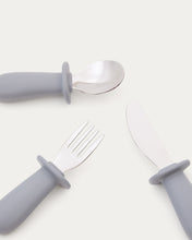 Load image into Gallery viewer, Lili knife, fork and spoon set in blue silicone - image 4