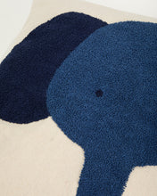 Load image into Gallery viewer, Tandani beige cotton floor cushion cover with blue elephant 70 x 70 cm - image 6