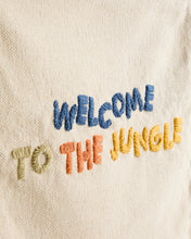 Load image into Gallery viewer, Tandani beige cotton wall tapestry with multicoloured letters and fringing 40 x 50cm - image 4
