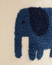 Load image into Gallery viewer, Tandani beige cotton basket with blue elephant 30cm - image 4
