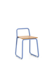 Load image into Gallery viewer, Tinn ash veneer chair with a blue metal structure