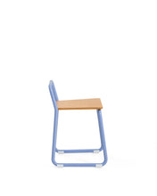Load image into Gallery viewer, Tinn ash veneer chair with a blue metal structure - image 2