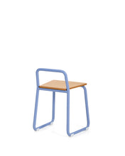 Load image into Gallery viewer, Tinn ash veneer chair with a blue metal structure - image 3