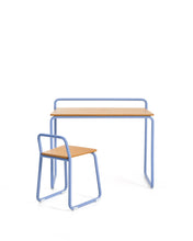 Load image into Gallery viewer, Tinn ash veneer chair with a blue metal structure - image 5