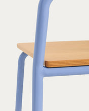 Load image into Gallery viewer, Tinn ash veneer chair with a blue metal structure - image 9