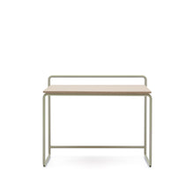 Load image into Gallery viewer, Tinn ash veneer desk with a beige metal structure, 82 x 45 cm