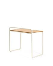 Load image into Gallery viewer, Tinn ash veneer desk with a beige metal structure, 82 x 45 cm - image 6