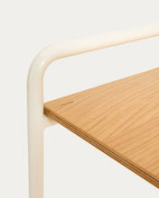 Load image into Gallery viewer, Tinn ash veneer desk with a beige metal structure, 82 x 45 cm - image 8