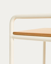 Load image into Gallery viewer, Tinn ash veneer desk with a beige metal structure, 82 x 45 cm - image 9