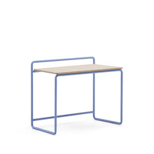 Load image into Gallery viewer, Tinn ash veneer desk with a blue metal structure, 82 x 45 cm - image 3