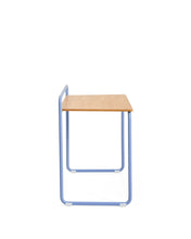 Load image into Gallery viewer, Tinn ash veneer desk with a blue metal structure, 82 x 45 cm - image 5