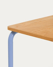 Load image into Gallery viewer, Tinn ash veneer desk with a blue metal structure, 82 x 45 cm - image 11