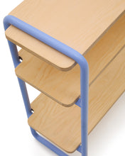 Load image into Gallery viewer, Tinn ash veneer shelf with a blue metal structure, 70 x 60 cm - image 7