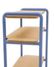 Load image into Gallery viewer, Tinn ash veneer shelf with a blue metal structure, 70 x 60 cm - image 8