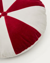 Load image into Gallery viewer, Odet white and red, round cotton cushion, Ø 45 cm - image 4