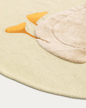Load image into Gallery viewer, Milu green, 100% cotton rug with a goose feature, Ø 100 cm - image 5