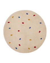 Load image into Gallery viewer, Luli white, 100% cotton rug with multi-coloured dots, Ø 120 cm