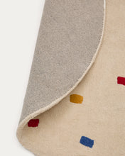 Load image into Gallery viewer, Luli white, 100% cotton rug with multi-coloured dots, Ø 120 cm - image 4