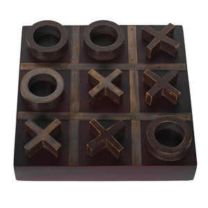 Aged Brass Noughts and Crosses Board