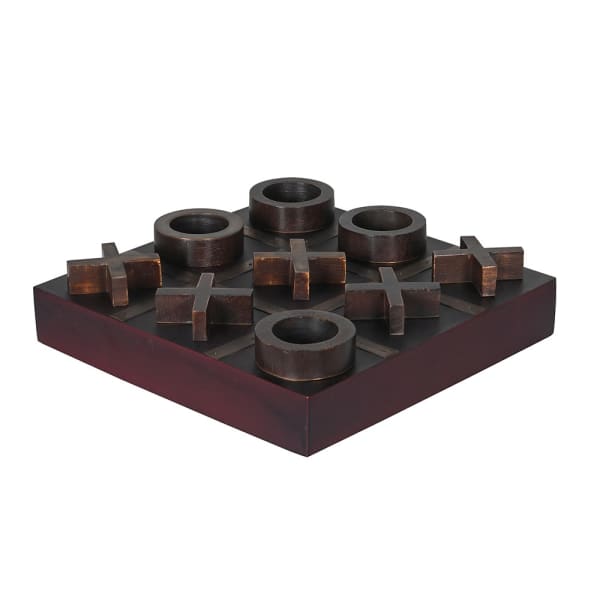 Aged Brass Noughts and Crosses Board
