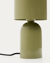 Load image into Gallery viewer, Monze table lamp in light green painted metal UK adapter - image 2