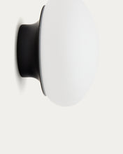 Load image into Gallery viewer, Bamila wall lamp in smoked glass and black metal Ø15cm - image 5