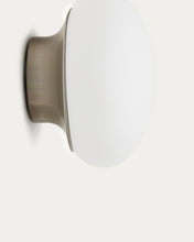 Load image into Gallery viewer, Bamila wall lamp in smoked glass and nickel Ø15cm - image 6