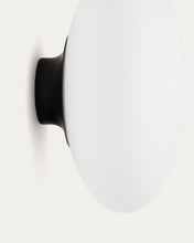 Load image into Gallery viewer, Bamila wall lamp in smoked glass and black metal Ø25cm - image 5
