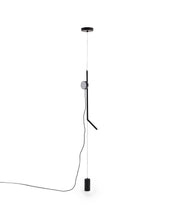 Load image into Gallery viewer, Orey black metal lamp stand with multi-position spotlight and UK adaptor